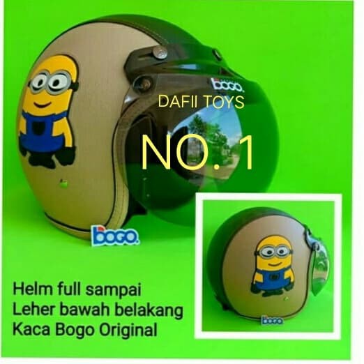 SALE Helm Helem Retro Kulit Bogo Minion Dengan Kaca Bogo Asli Dewasa - SNI