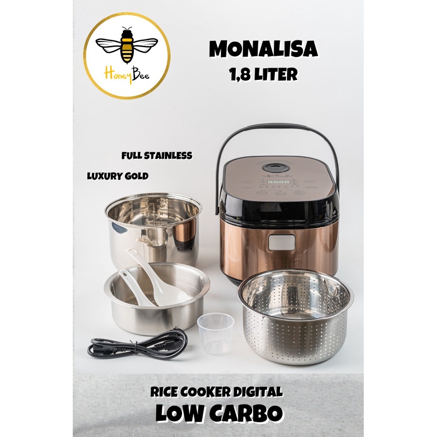 RICE COOKER  LOW CARBO HONEYBEE 1.8LT MONALISA GOLD