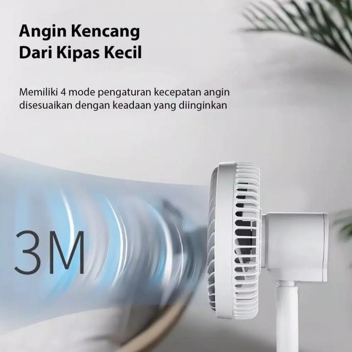 Konka Usb Fan Kipas Angin Meja Berdiri Portable Kecil Baterai Charger - Putih Ivomas.Nusantara