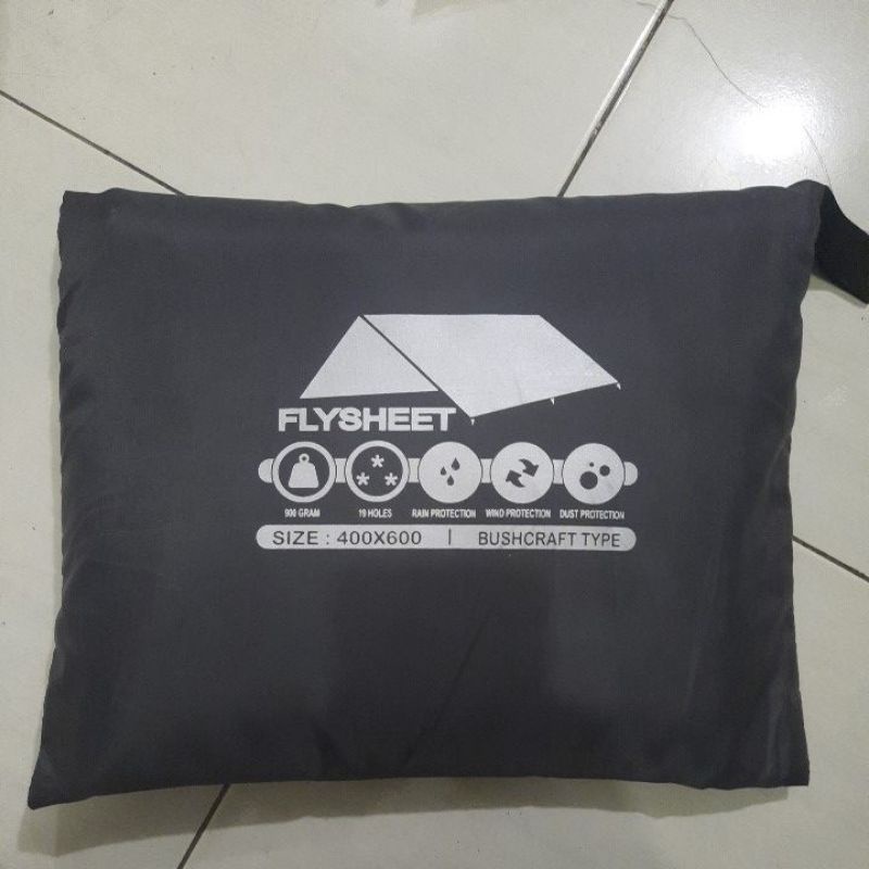 Flysheet 4x6 meter Atap Tenda dome Waterproof Bivak Emergency Tent