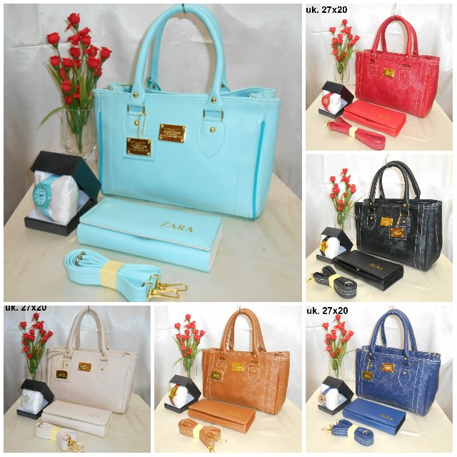 Tas Fashion LV  (tas+dompet+jam tangan)