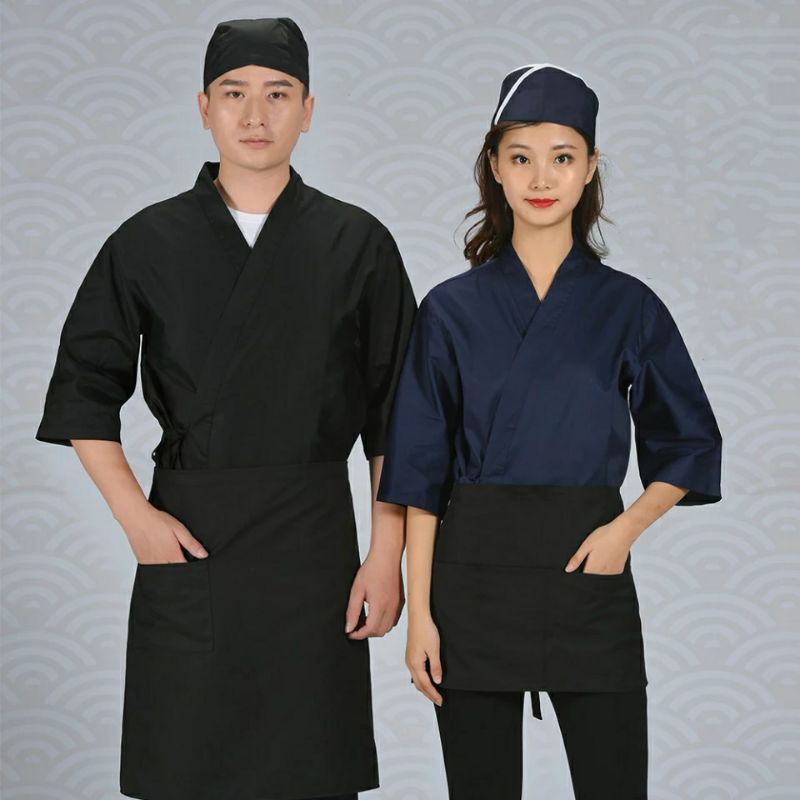 SERAGAM CHEF SUSHI JEPANG RESTORAN JAPAN YUKATA KIMONO APRON CELEMEK