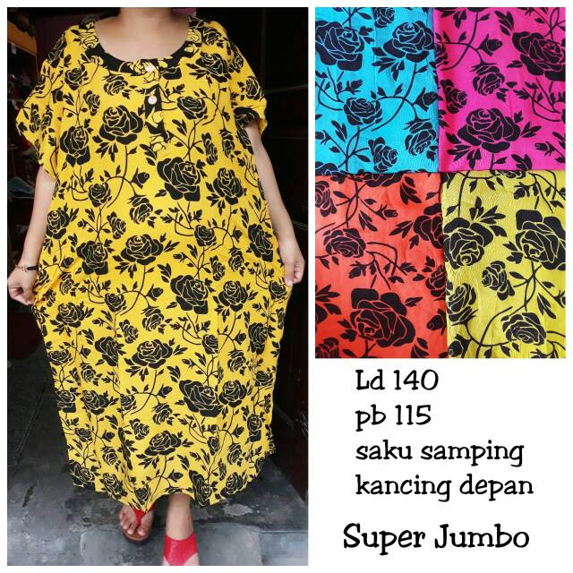 PROMO  Daster Super Jumbo rose / grosiran daster super jumbo pusat kulak daster jumbo