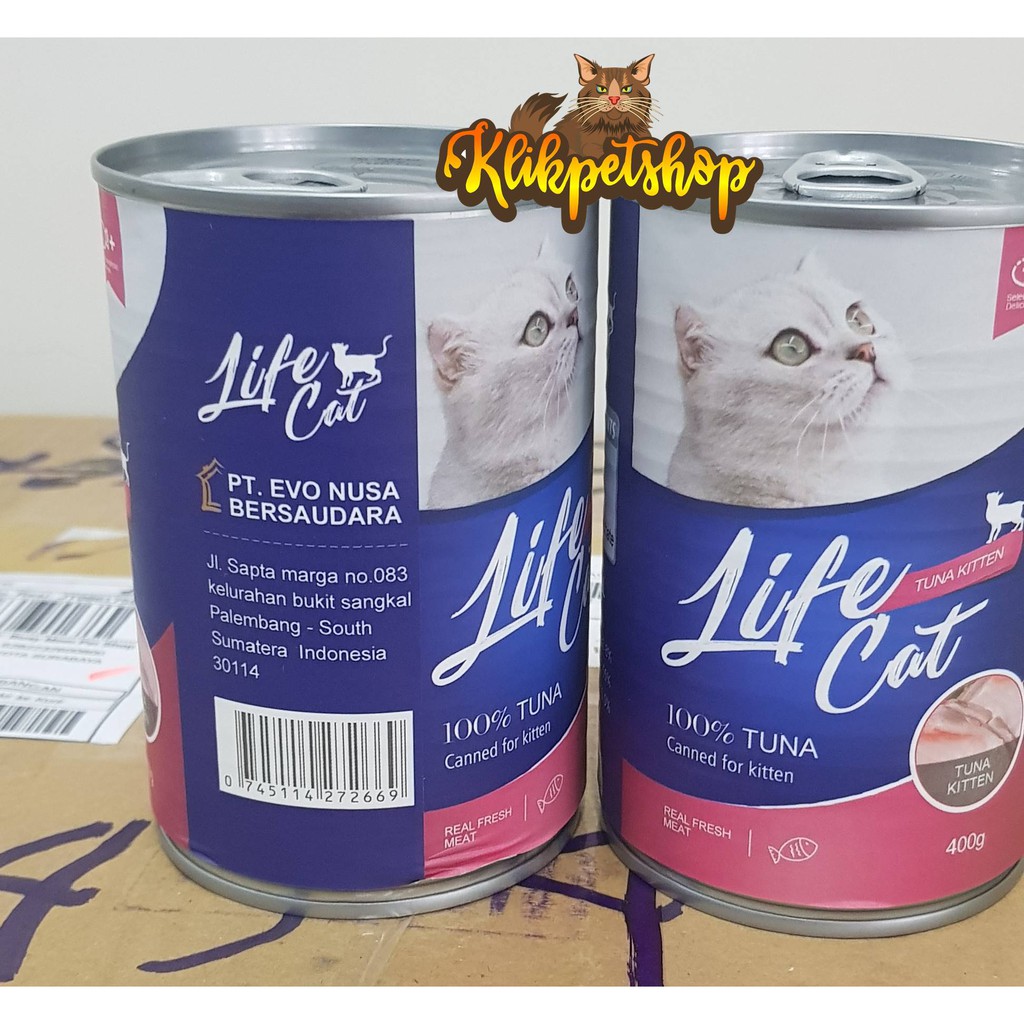 Makanan Basah Kaleng Kucing Kitten Life Cat Tuna 400 Gram Wet Food