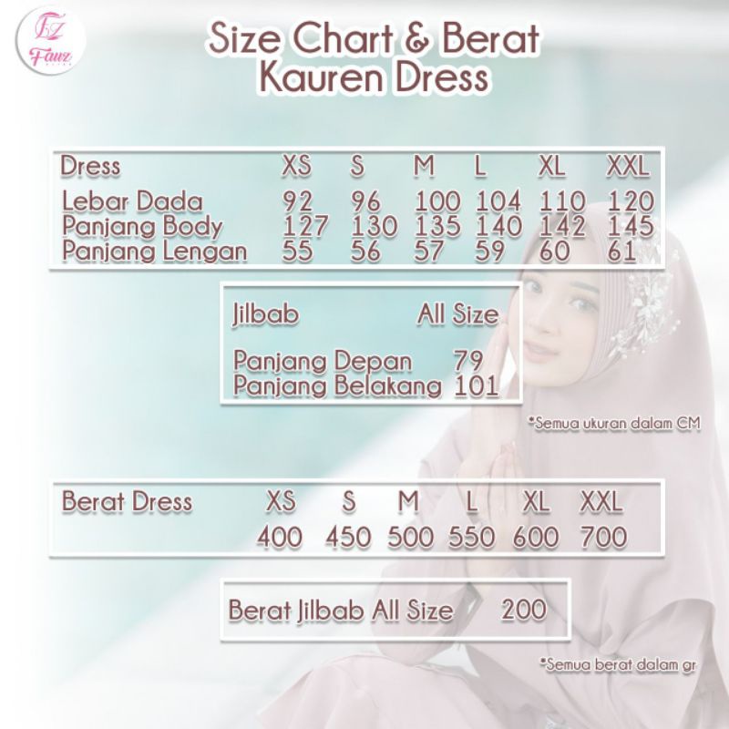 kauren dress by fauz hijab open po