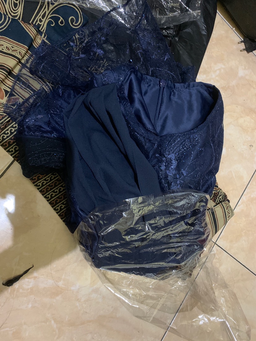 Maura Couple - Sania Ruffle Batik Couple Ori Ndoro Jowi Dnt Garansi Termurah Shopee - Mote Navy Shir