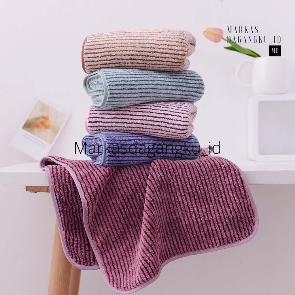 Handuk Mandi Dewasa Quick Dry Microfiber Bermotif Soft Line 70x140 Premium Quality