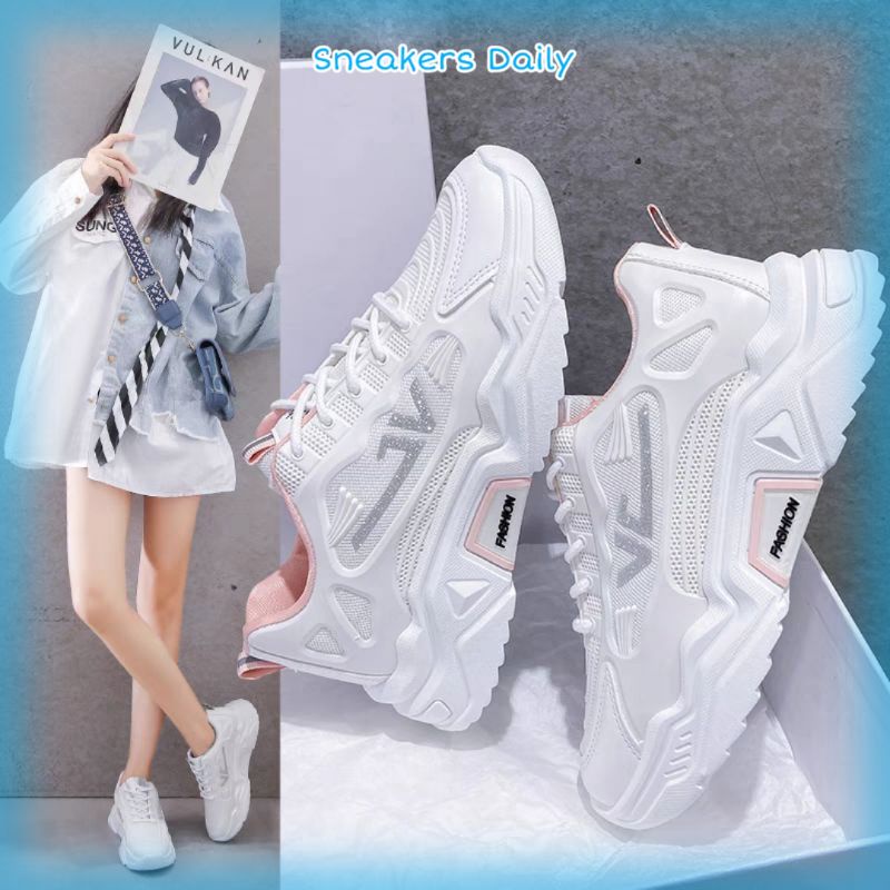 COD Sneakersdaily F-7 Sepatu Sneakers Premium Korea Style Sepatu Sport Wanita Sepatu Lari Cewek Cantik Murah