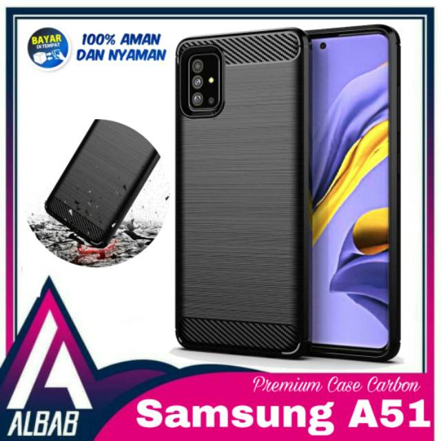 Case Samsung Galaxy A51 Premium Quality Carbon Shockproof Hybrid Casing Samsung A51
