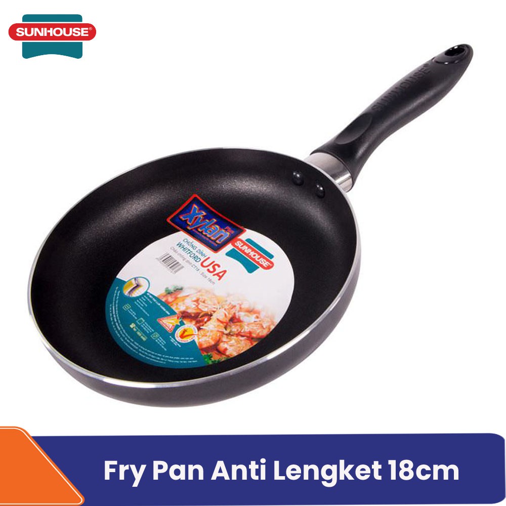 Fry Pan Wajan Penggorengan 18 Cm Sunhouse Anti Lengket