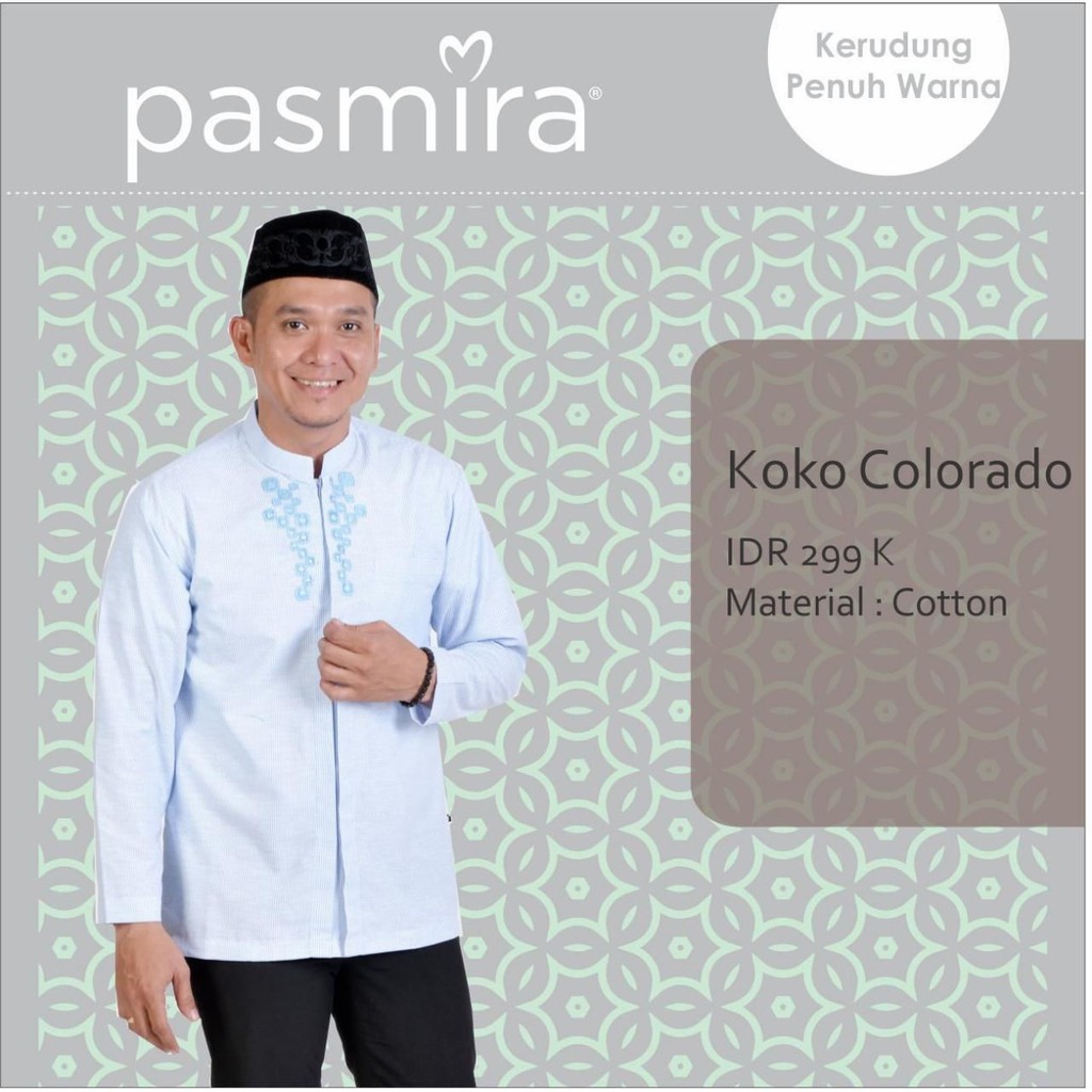 BAJU KOKO PASMIRA COROLADO LENGAN PANJANG KOKO KEMEJA ANAK REMAJA DEWASA KOKO POLOS BIRU KOKO KERAH 