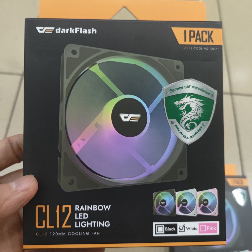 Aigo DarkFlash CL12 Rainbow LED 12CM 12 CM FAN KIPAS COOLING 120MM 120