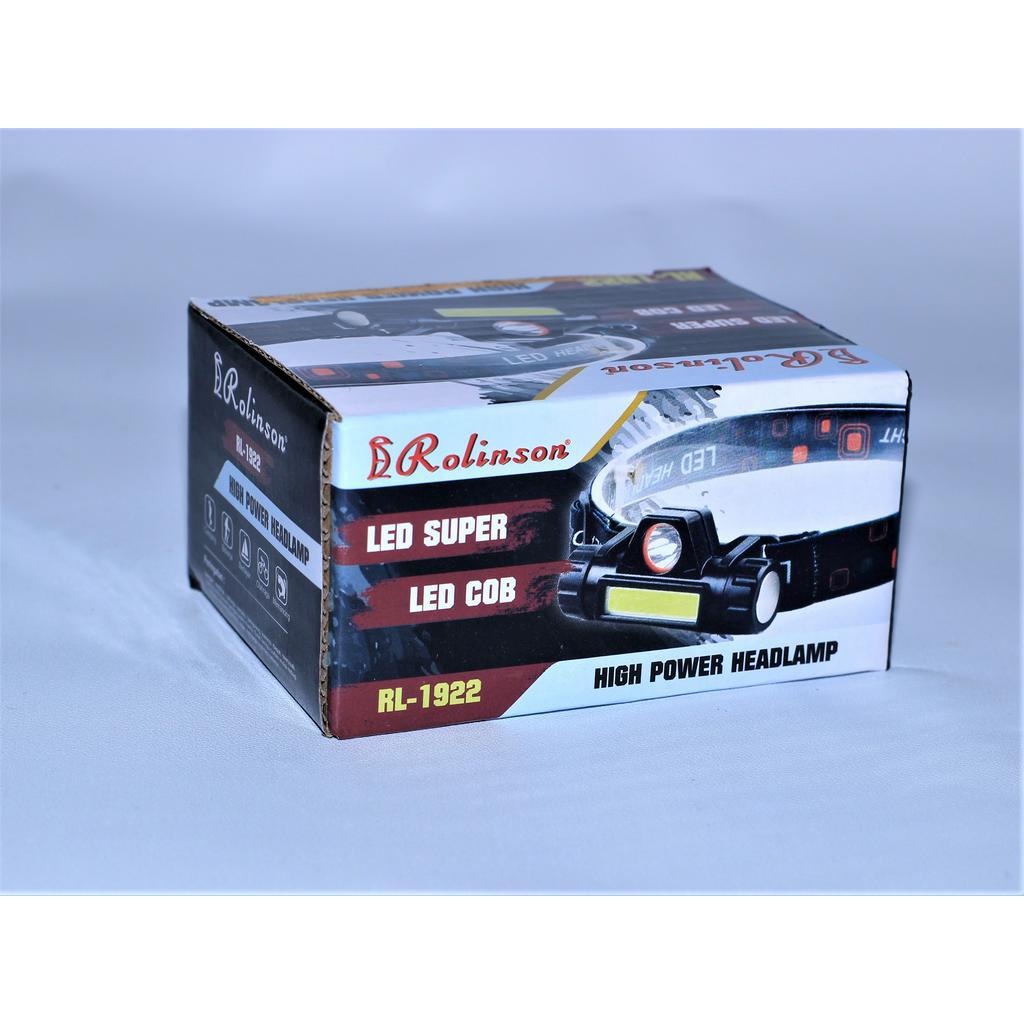 Headlamp Senter Kepala ROLINSON RL-1922 Senter Sorot Jauh Dekat LED Super Terang