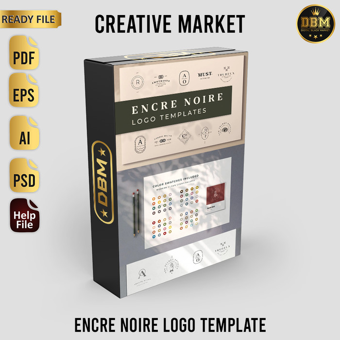 Encre Noire Logo Template - Photoshop &amp; Illustrator