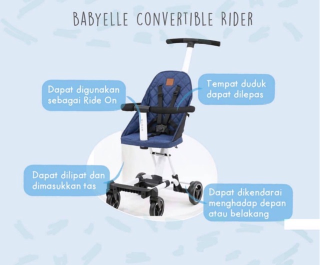 Babyelle Convertible Rider 1688 Cabin Size Travelling/ Stroller Board / Kereta Dorong Bayi Rider BS 1688 / Stroller Mainan Anak