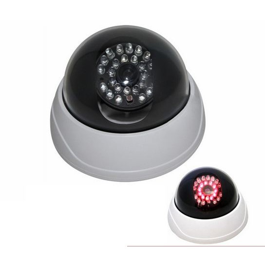 Camera kamera fake CCTV dummy cam palsu dome PUTIH dengan infra red menyala sangat mirip asli