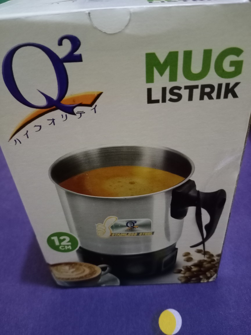 Q2 Mug Elektrik Teko Listrik Stainless 12 Cm Pemanas Air Heater Kettle