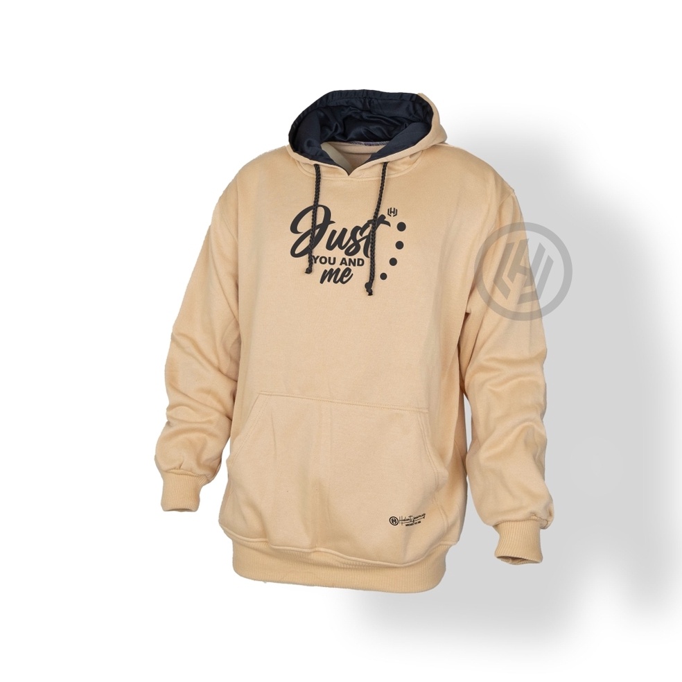 Sweater Hoodie Pria Cream Box Just You And Me Premium Original Distro Street Style Terbaru Switer Hudie Kream Kardus Hedent Unisex Oversize Kekinian Buatan Lokal