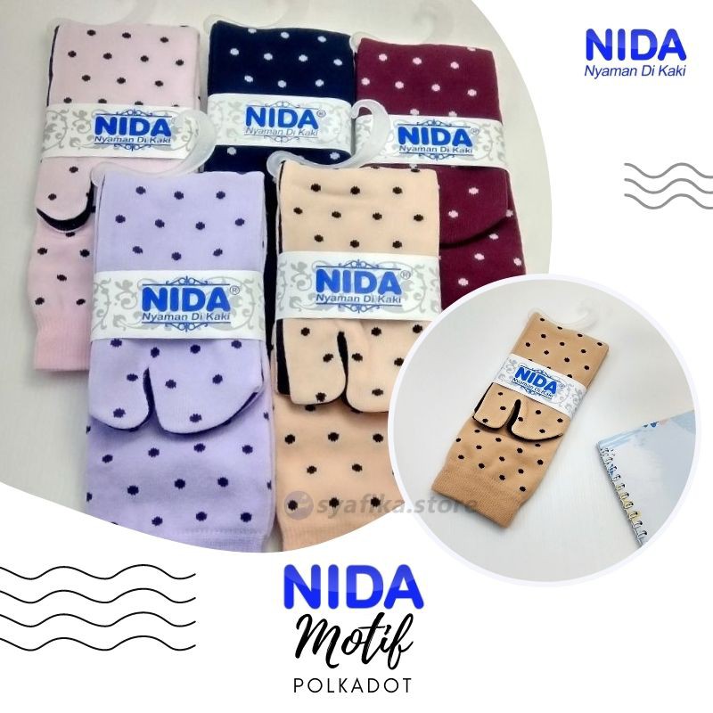 Kaos Kaki Jempol Motif Polkadot/ Kaos Kaki Muslimah Banyak Pilihan Warna