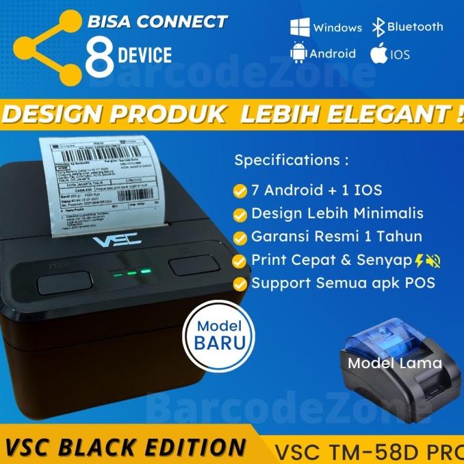 Jual MINI THERMAL PRINTER BLUETOOTH VSC TM58D PRO 58mm SUPPORT MOKAPOS