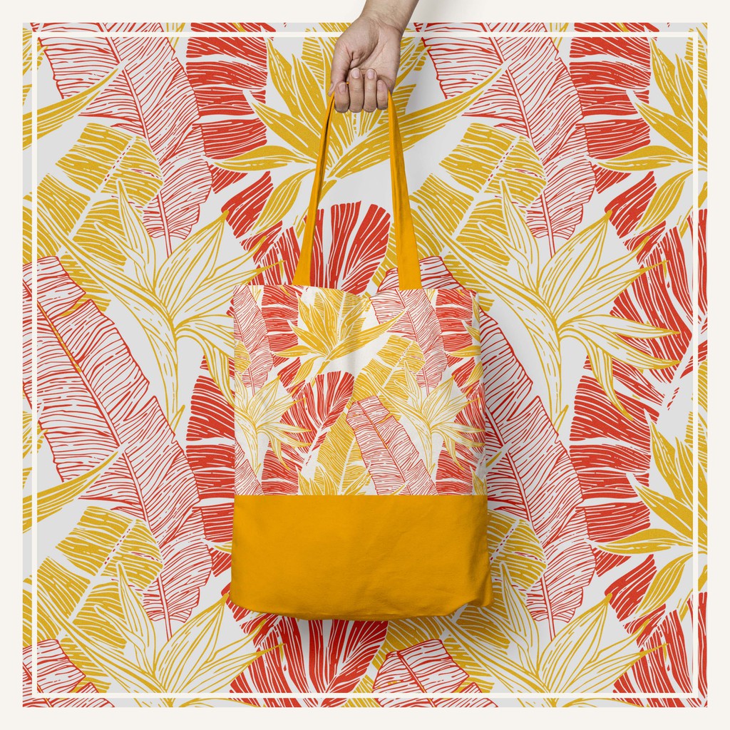 Tote Bag Kanvas Tropical Kuning