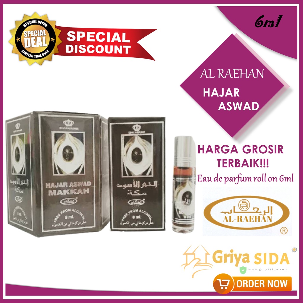 Parfum Hajar Aswad 6ml alraehan aroma hajar al raehan mirip al rehab parfum Harga grosir PROMO