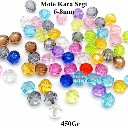 Manik Manik (Mote Kaca Segi Bening 6-8mm) Harga/450g