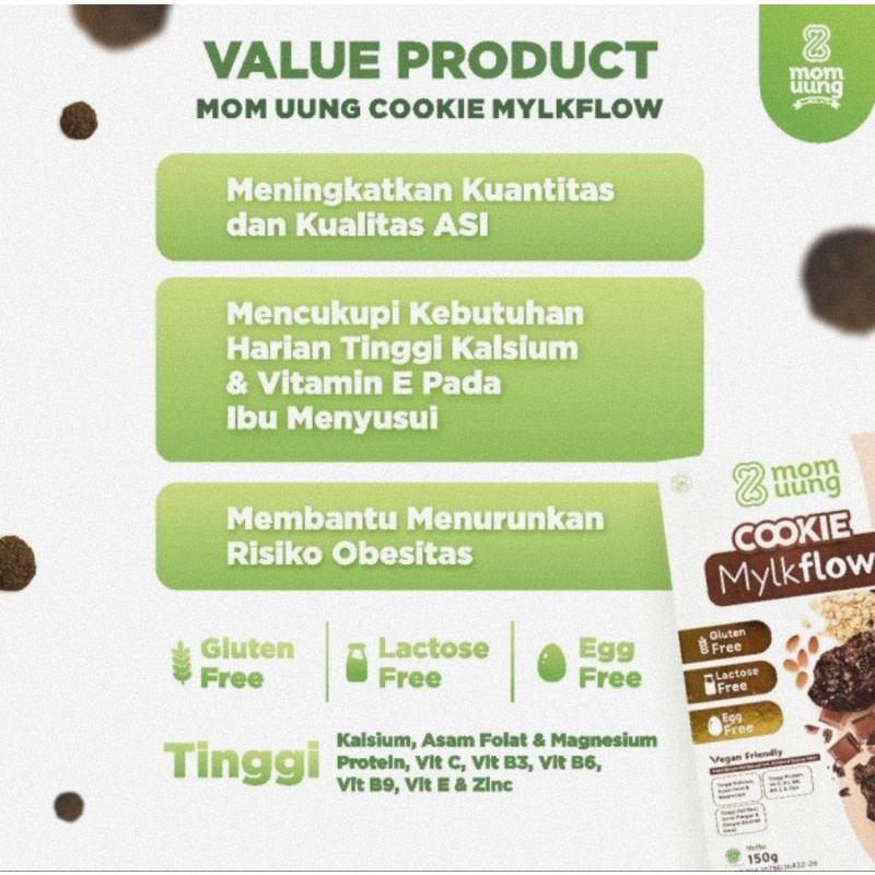 Mom Uung Cookie MylkFlow - Kukis Sehat Pelancar ASI Vegan Friendly