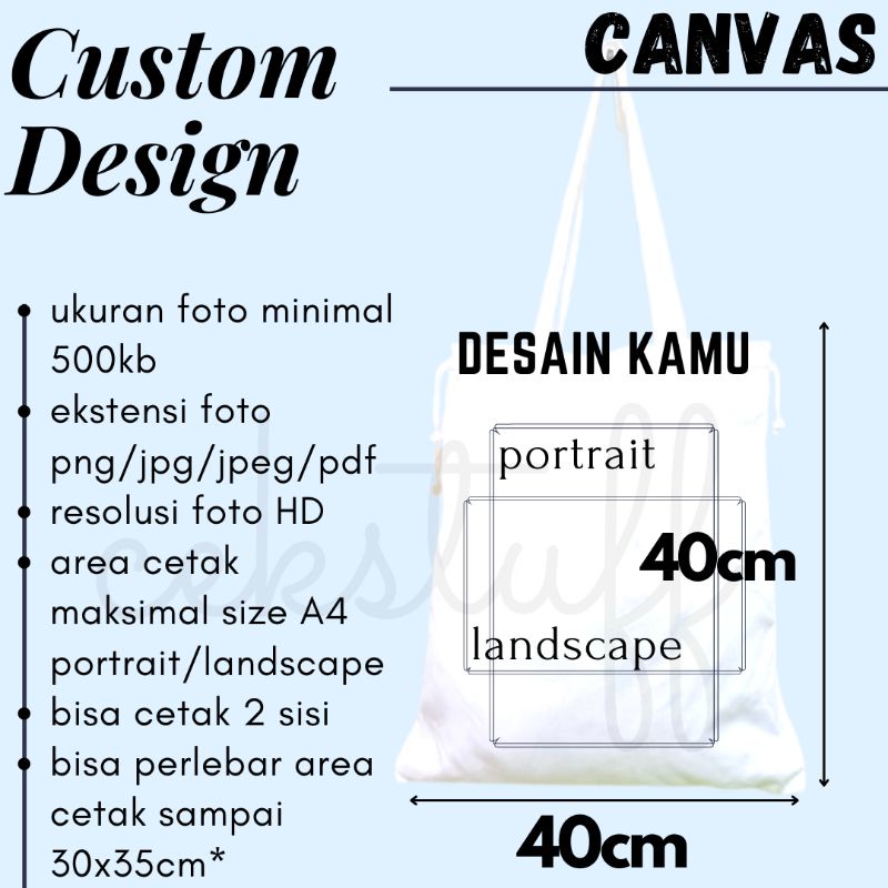 CUSTOM TOTEBAG+SERUT UKURAN 40X40 SATUAN CUSTOM TOTEBAG SEKOLAH / TOTEBAG KULIAH / TAS KULIAH / TAS SEKOLAH