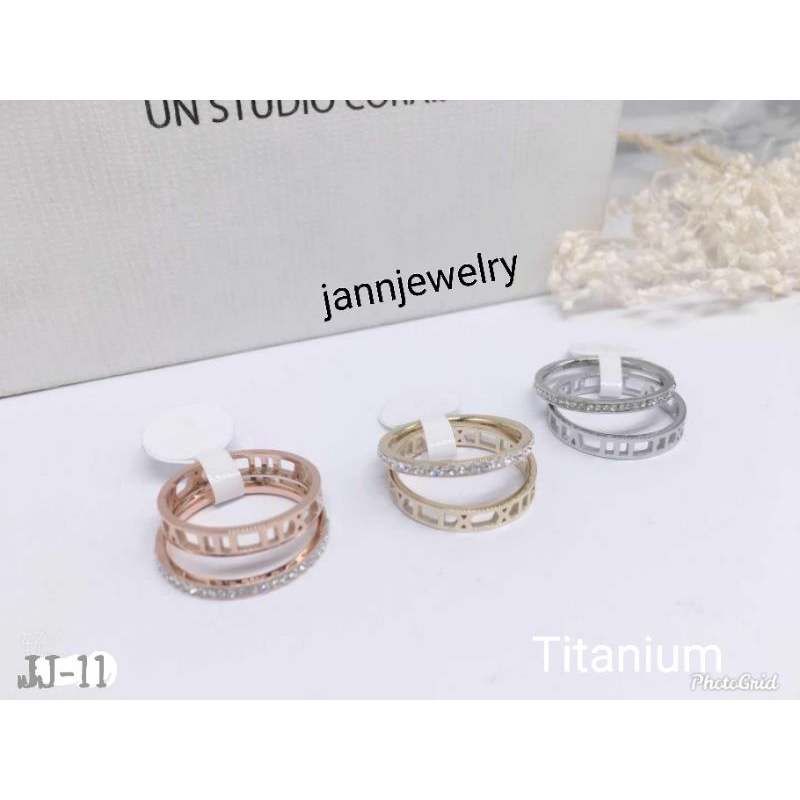 Cincin titanium asli new layer anti karat tidak alergi ☆JJ-11-12☆