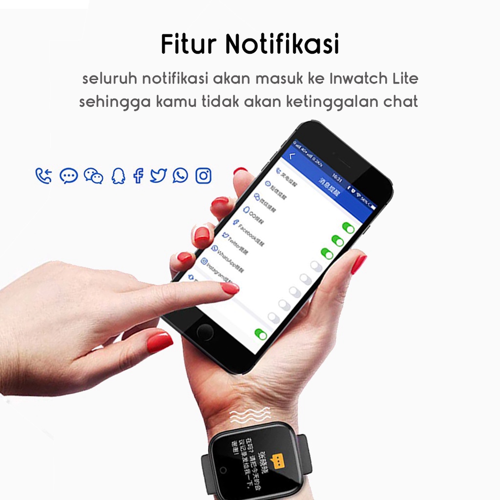 [Temuera] SmartWatch Y68 Sport Tahan Air Bluetooth Smart Watch Pelacak Kebugaran Gelang Pedometer Heart Rate