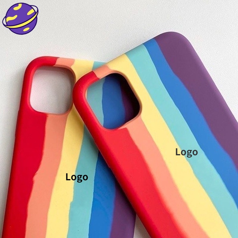 Case Bahan Silikon Warna Pelangi Untuk iPhone 14 13 12 11 Pro X XS Max XR 7 8 Plus