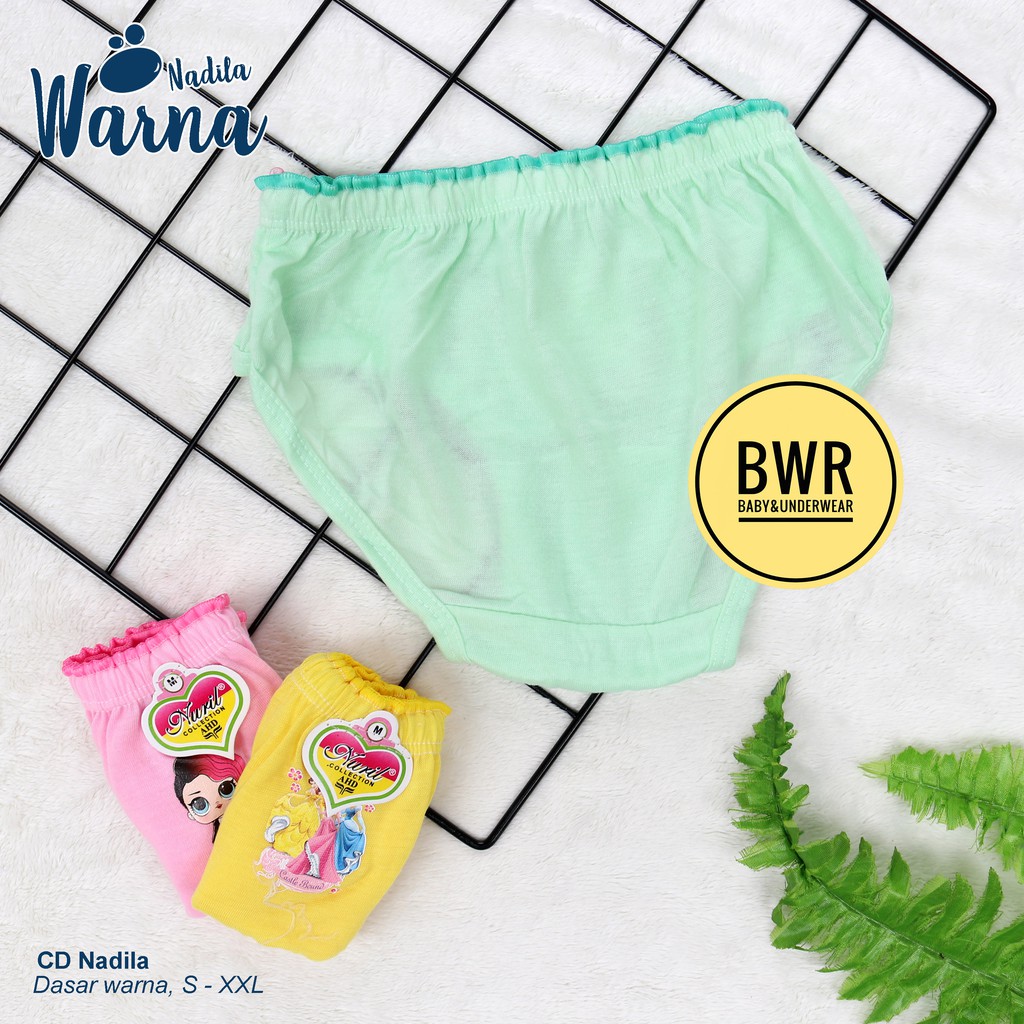 [ 6pc ] CD ANAK NADILA Warna Celana Dalam CD Anak Perempuan usia 2 tahun - 6 tahun - Bwr