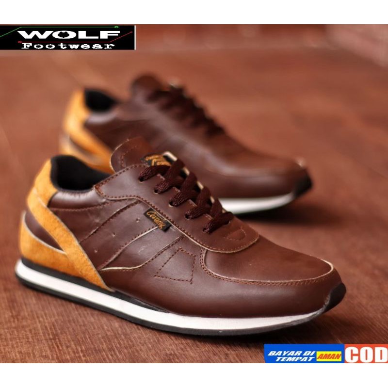 WOLF|100% KULIT ASLI SNEAKERS PRIA KASUAL SPORTY CEVANY JELLAL ORIGINAL CH1