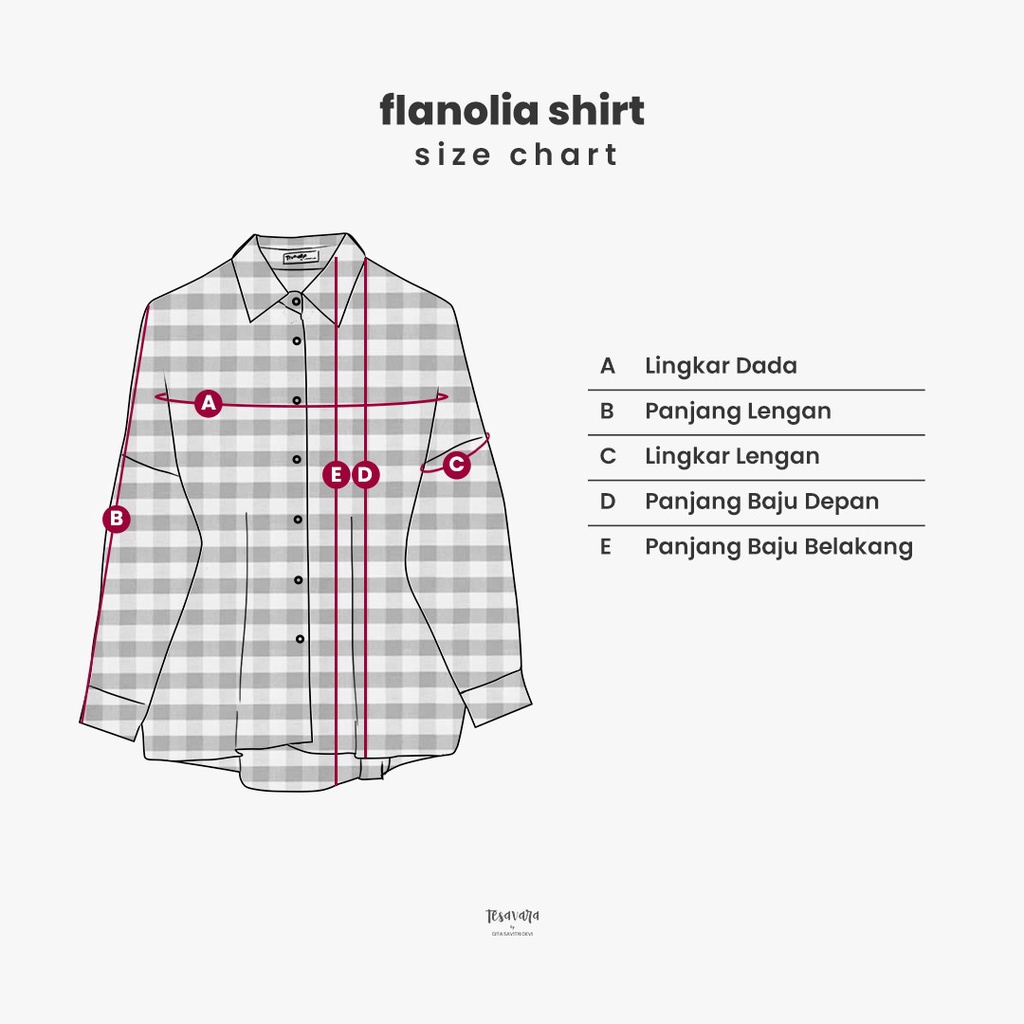 Tesavara | Flanolia Shirt | Atasan Wanita Flanel