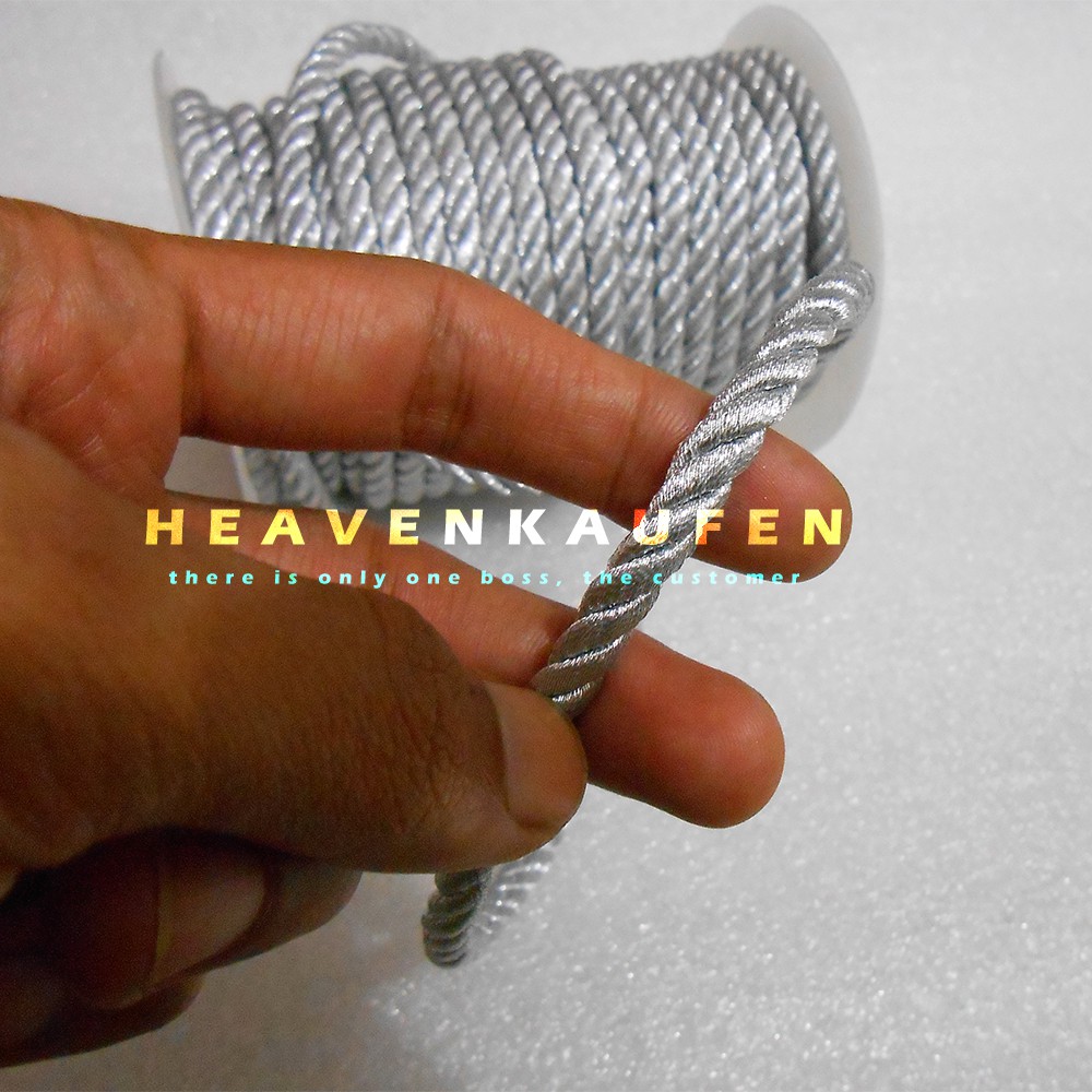 Tali Silver / Tali Kur Tambang Silver 6 mm Meteran Untuk Tali Gorden Dll