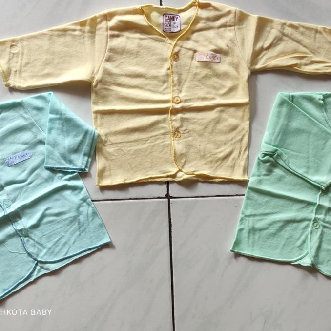 BAJU BAYI LENGAN PANJANG NEWBORN POLOS WARNA CANEY/SNI/ - 6 PCS 2307
