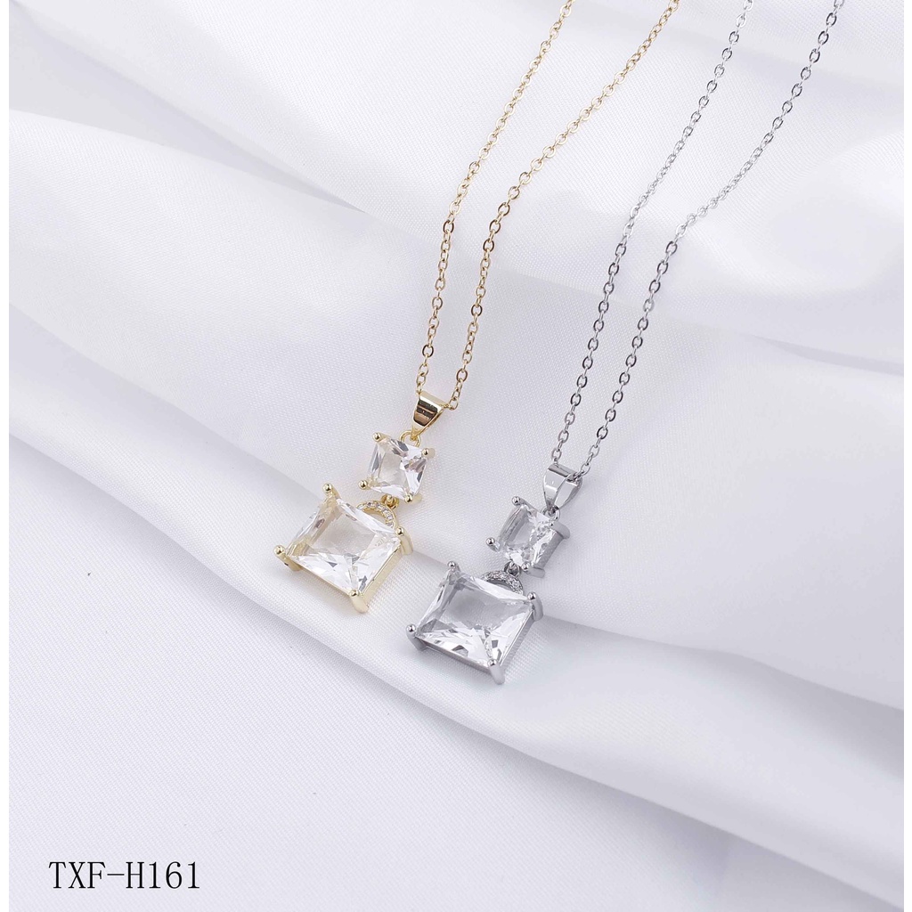 Set Titanium Perhiasan Kalung Dan Anting Permata H161,H081