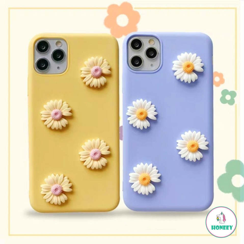 Embossing Daisy Flowers Phone Case for IPhone 12 11 Pro