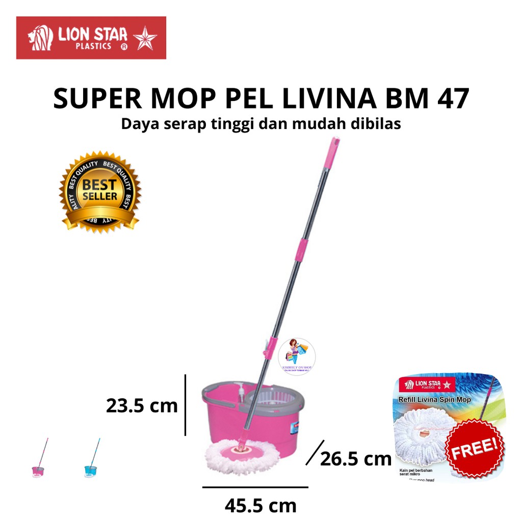 Alat Pel Lantai Ember BM-47 Livina Spin Mop (Superior) Lion Star
