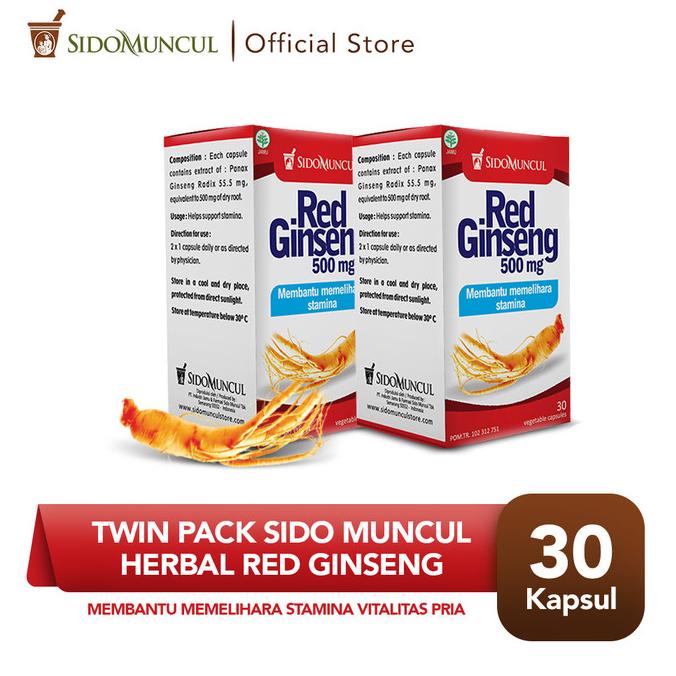 

Discount Twin Pack Sido Muncul Herbal Red Ginseng 30'k - Membantu Stamina Pria /OBAT HERBAL ASAM URAT/OBAT HERBAL PELANGSING/OBAT HERBAL KOLESTEROL/OBAT HERBAL DIABETES