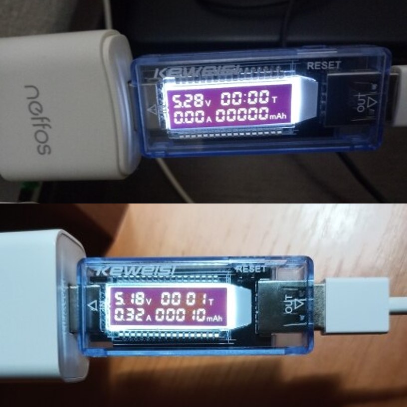 YGRETTE - KEWEISI USB Charger Power Current Voltage Tester Detector Alat ukur tegangan usb