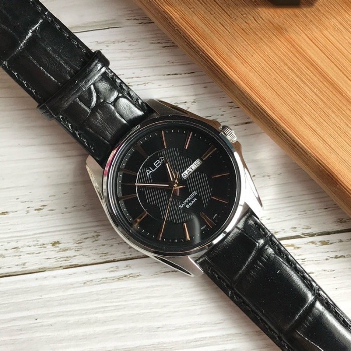 [ PROMO ] Jam Tangan Pria Alba Prestige  AJ6105  AJ6105X1 Quartz Leather Original Garansi Resmi