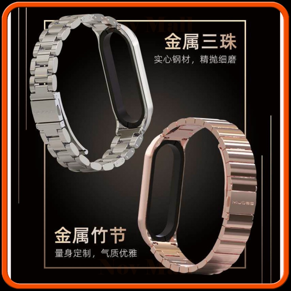 3 Point Strap Watchband Stainless Steel Xiaomi Mi Band 3/4/5/6