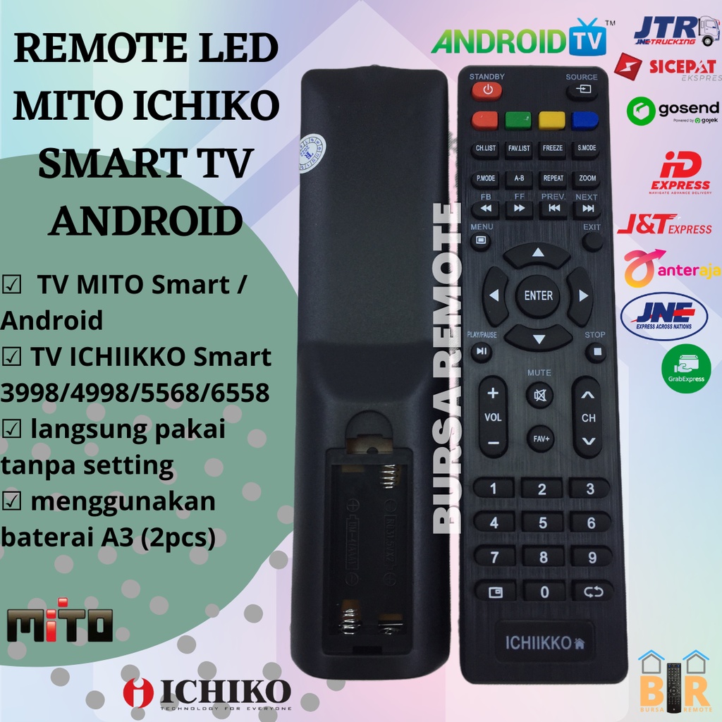 Remot / Remote LED MITO SMART TV ANDROID ICHIIKKO tanpa setting