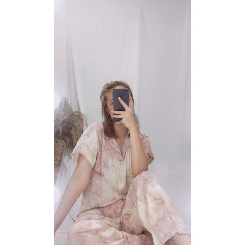 ONE SET / SETELAN /PAJAMAS TIE DYE / PIYAMA CROP/ SET PIYAMA TYE DYE / piyama rayon premium