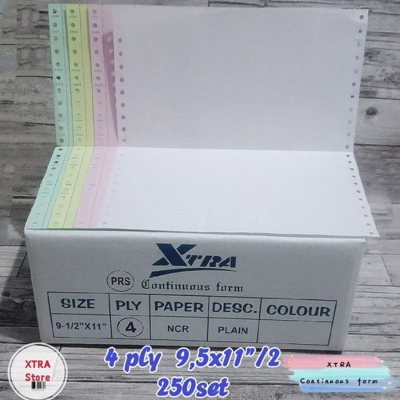 

Kertas continuous form 4ply 250set 9.5x11'' dibagi 2