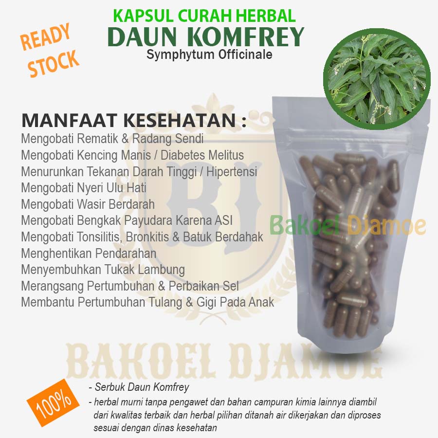 

Kapsul curah herbal daun komfrey kapsul herbalrematik radang sendi