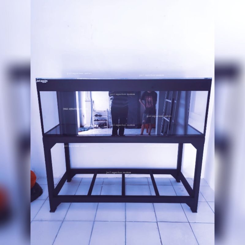 aquarium 150x60x50 10mm filter belakang set rak hollo 4x6