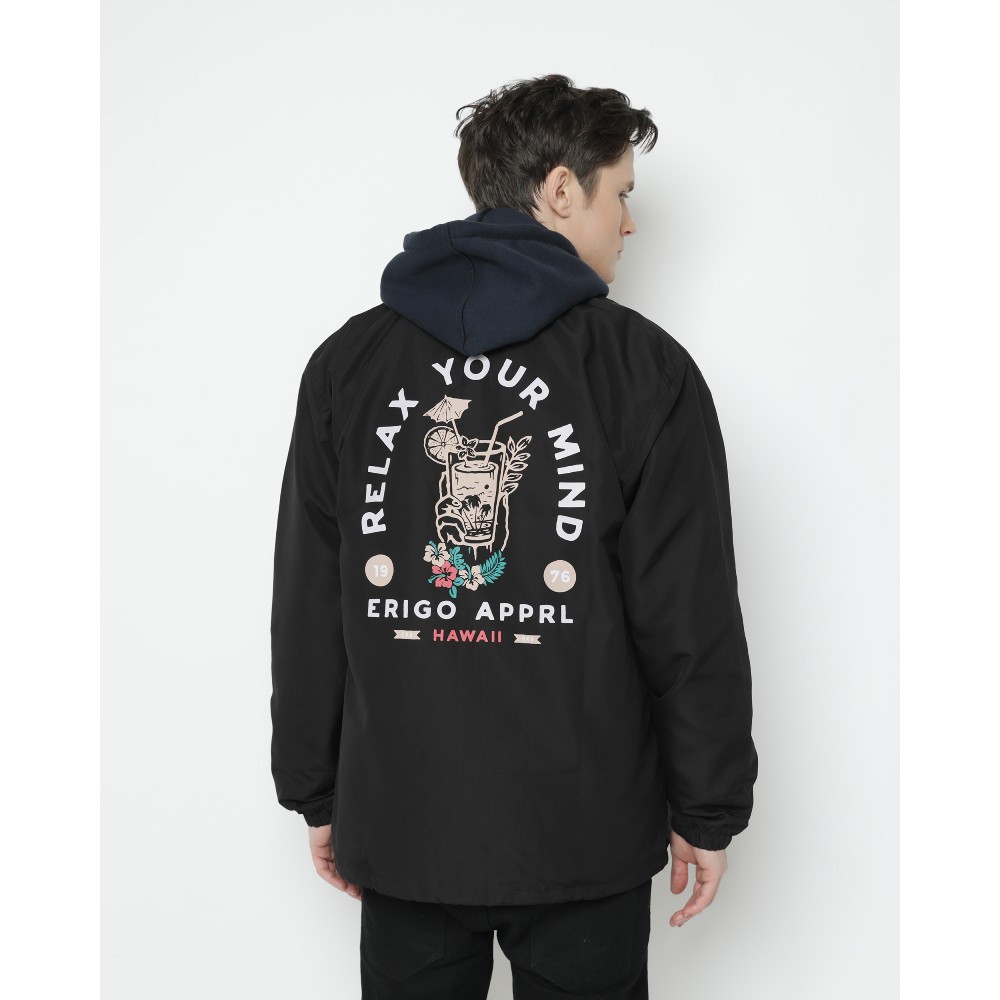 Erigo Coach Jacket Your Mind Black Ukuran L original from flash sale